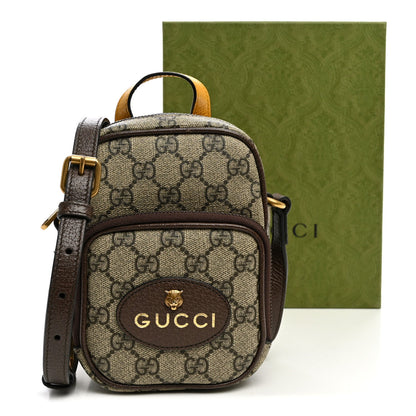 GG Supreme Monogram Mini Neo Vintage Double Zip Messenger Bag Beige New Acero Crop