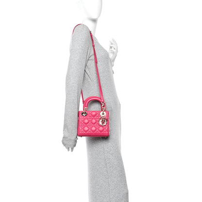 Lambskin Cannage Mini Lady Dior Pink