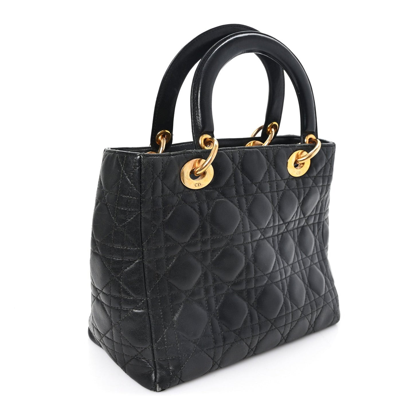 Lambskin Cannage Medium Lady Dior Black