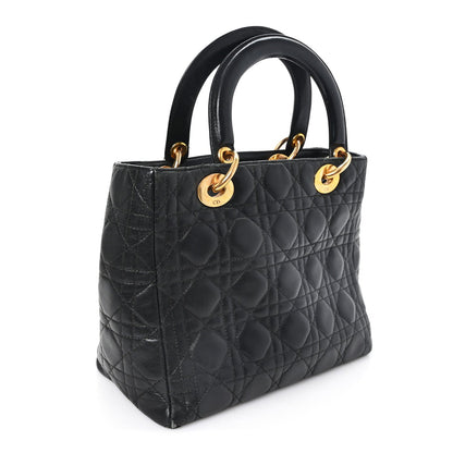 Lambskin Cannage Medium Lady Dior Black