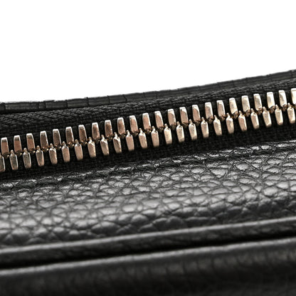 Pebbled Calfskin Small Soho Disco Bag Black