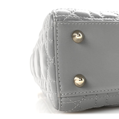 Lambskin Cannage Small My Lucky Badges My Lady Dior Grey