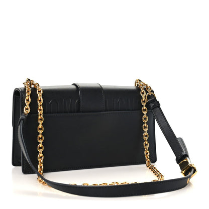 Calfskin 30 Montaigne East West Chain Flap Bag Black