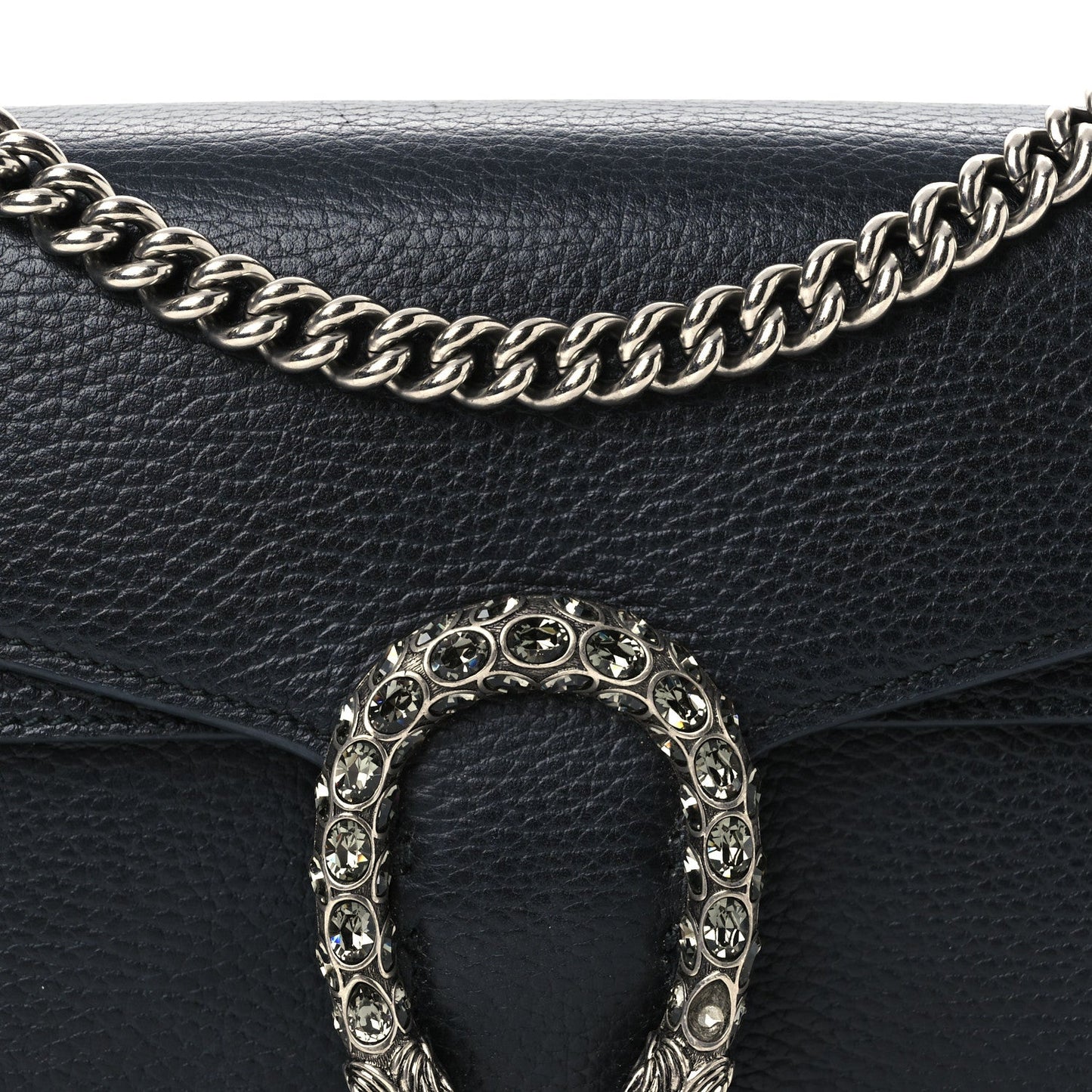 Pebbled Calfskin Small Dionysus Shoulder Bag Black