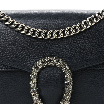 Pebbled Calfskin Small Dionysus Shoulder Bag Black