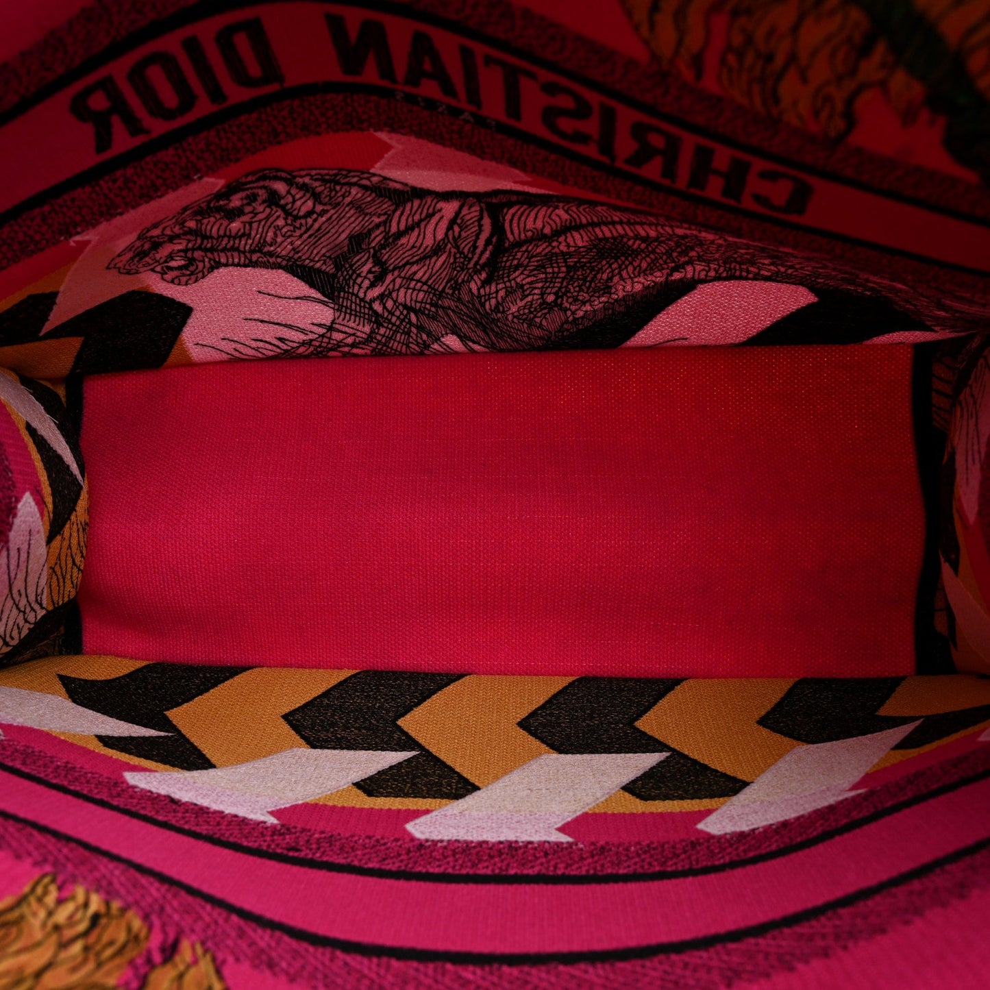 Canvas Embroidered Large Jungle Pop Book Tote Fuchsia Multicolor
