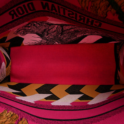 Canvas Embroidered Large Jungle Pop Book Tote Fuchsia Multicolor