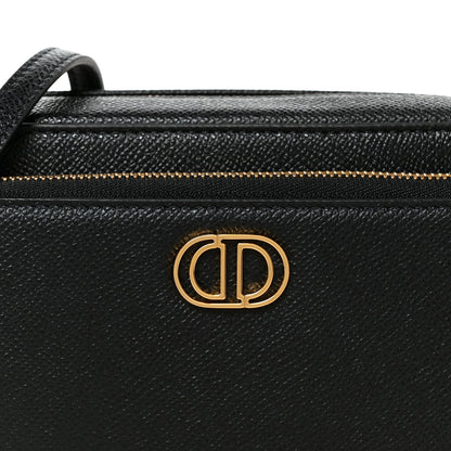 Grained Calfskin Caro Double Pouch Black