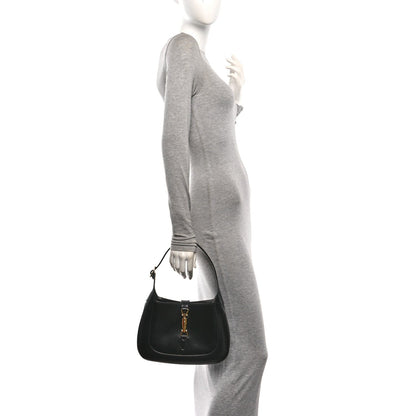 Boarded Dyana Lux Calfskin Small Jackie 1961 Hobo Black