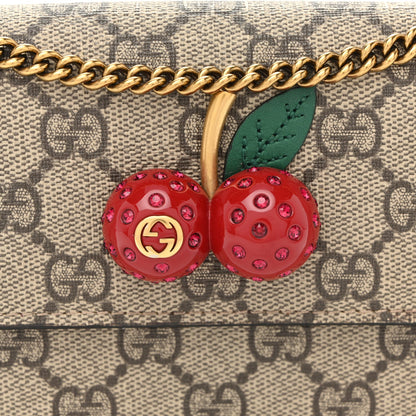 GG Supreme Monogram Mini Cherry Chain Bag