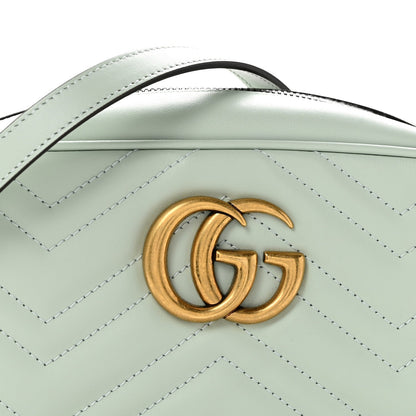 Calfskin Matelasse Small GG Marmont Chain Shoulder Bag Salvy Green