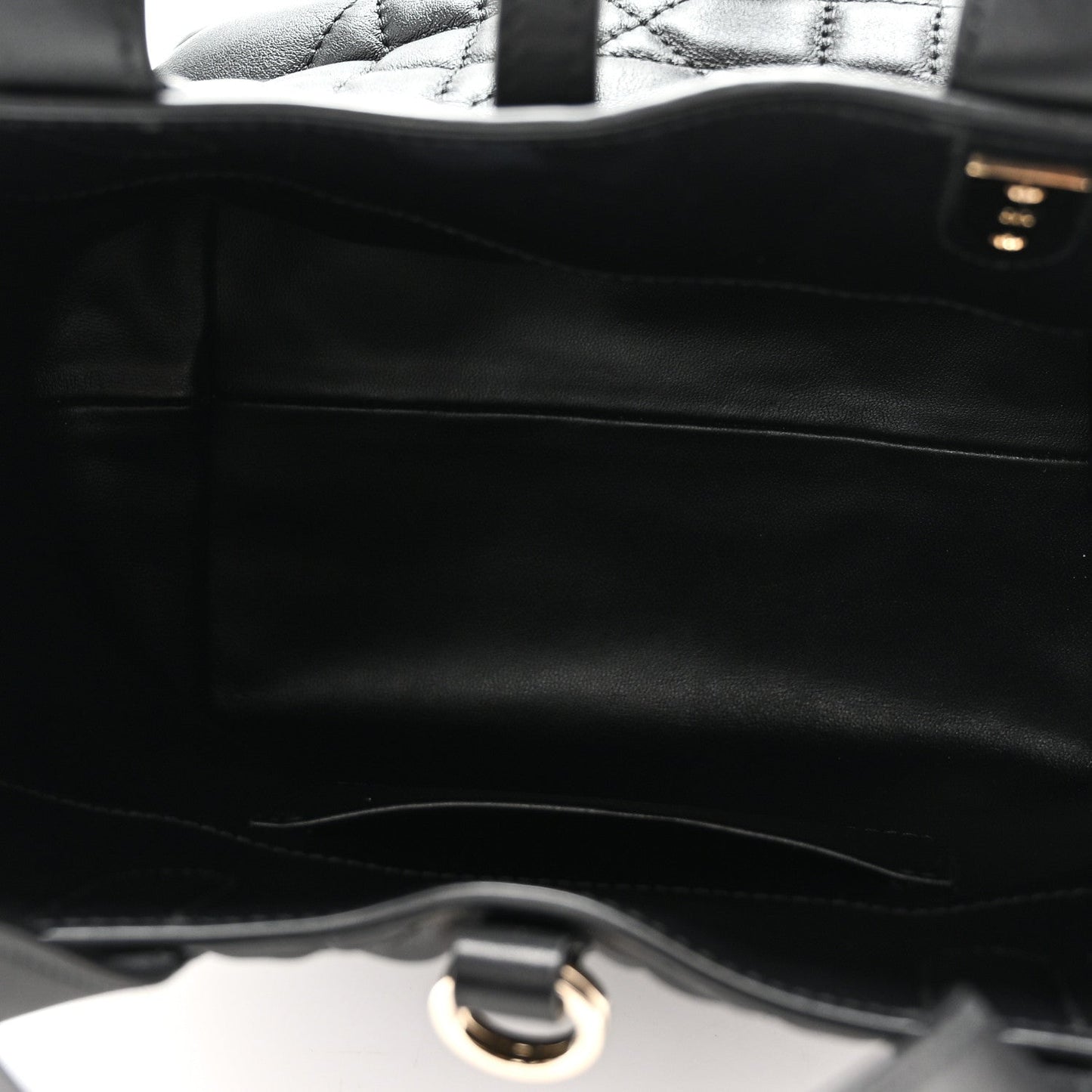 Calfskin Macrocannage Small Toujours Vertical Tote Black