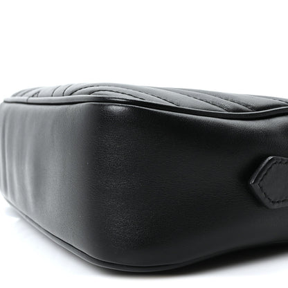 Calfskin Matelasse Small GG Marmont Chain Shoulder Bag Black