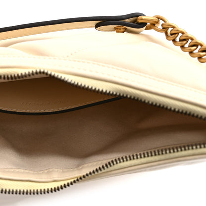 Calfskin Matelasse GG Marmont Half Moon Hobo White