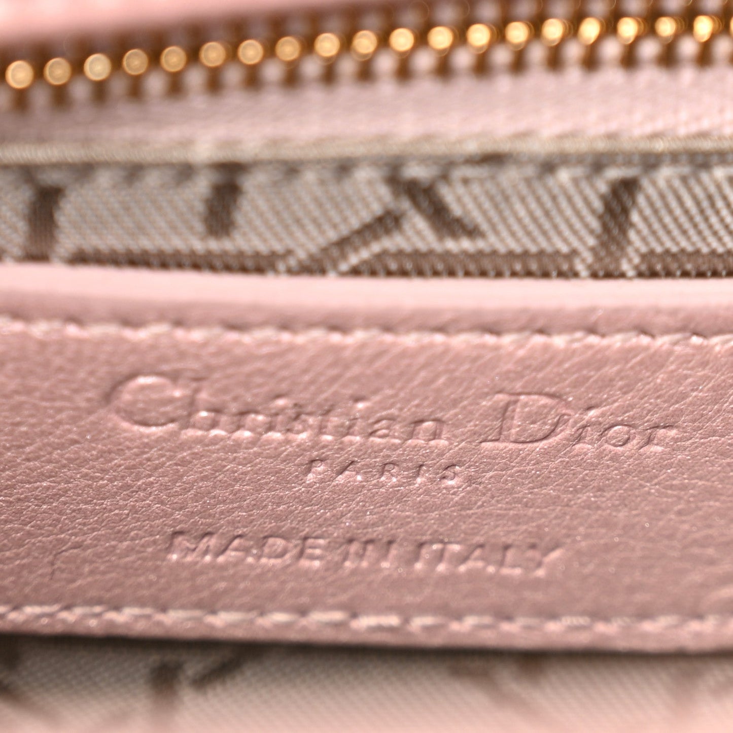 Metallic Lambskin Cannage Mini Lady Dior Lotus