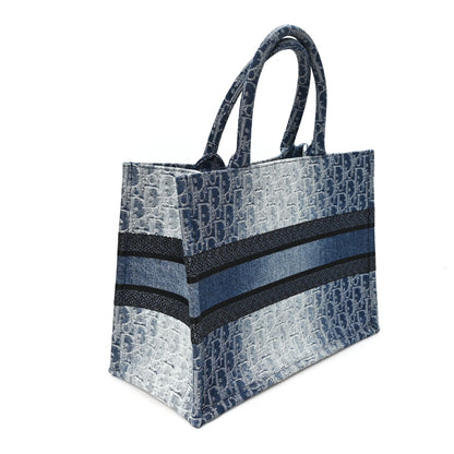 Oblique Denim Medium Book Tote Blue