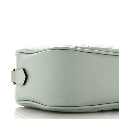 Calfskin Matelasse Small GG Marmont Chain Shoulder Bag Salvy Green