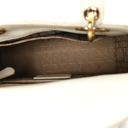 Lambskin Cannage Small My ABCDior Lady Dior White
