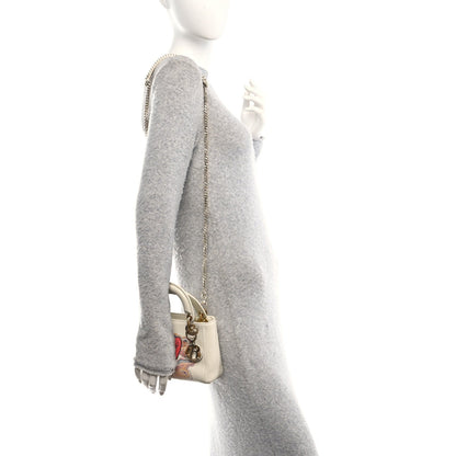 Calfskin Niki De Saint Phalle Dioramour Mini Supple Lady Dior White Multicolor