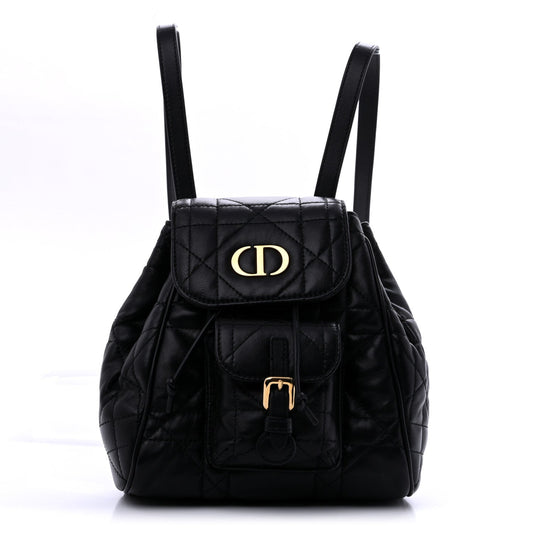 Lambskin Macrocannage Small Caro Backpack Black