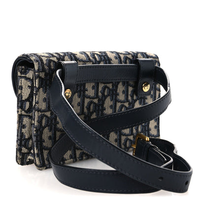 Oblique Saddle Belt Bag Blue