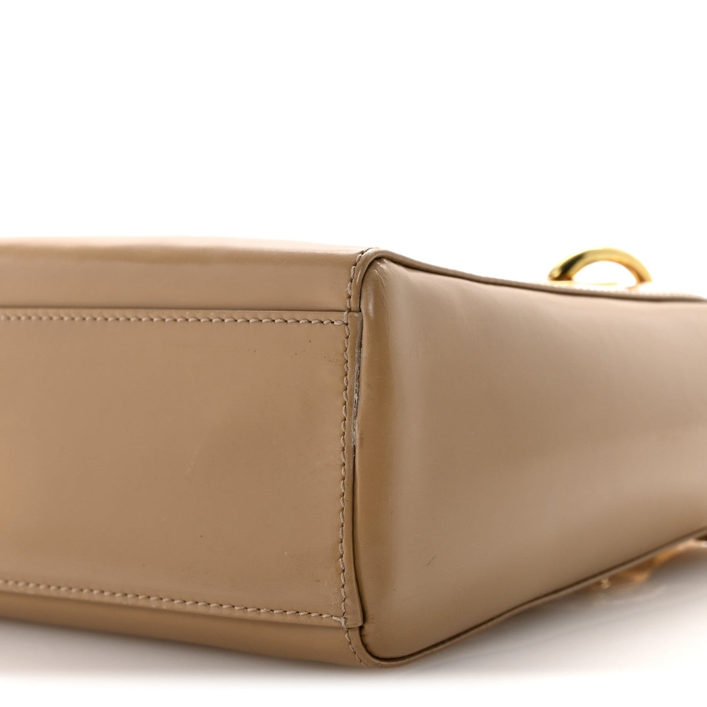 Patent Mini Lady Dior Beige