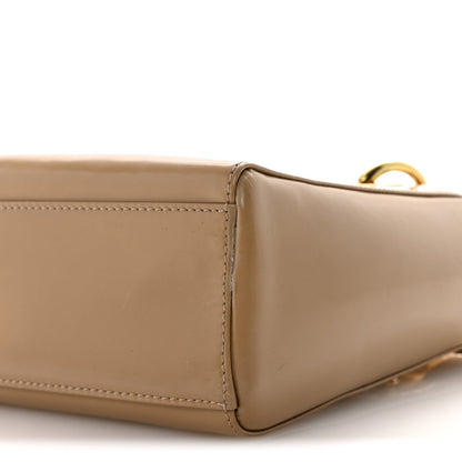 Patent Mini Lady Dior Beige
