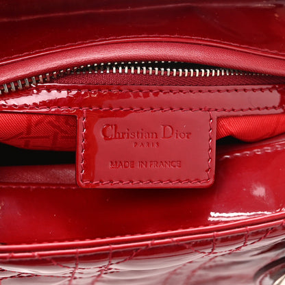 Patent Cannage Medium Lady Dior Red