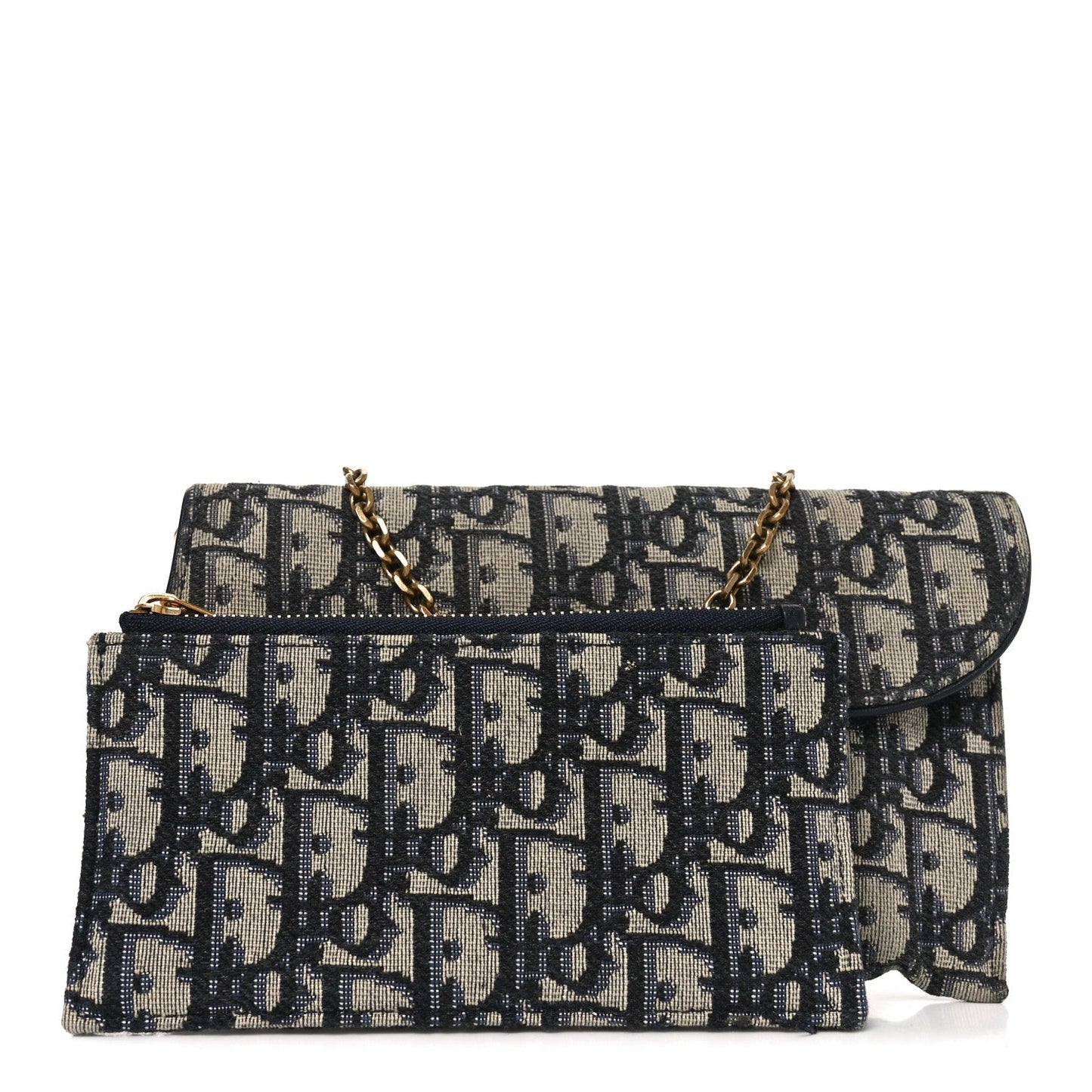 Oblique Small Saddle Chain Pouch Blue