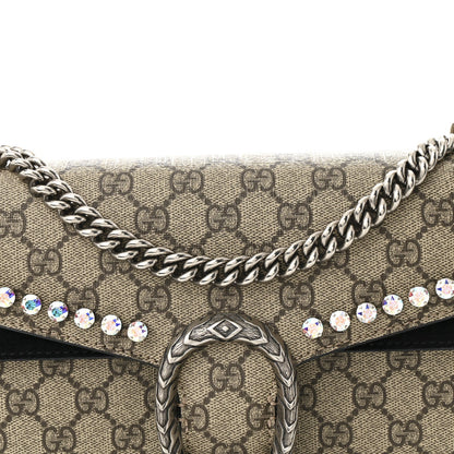 GG Supreme Monogram Crystal Small Dionysus Shoulder Bag Black