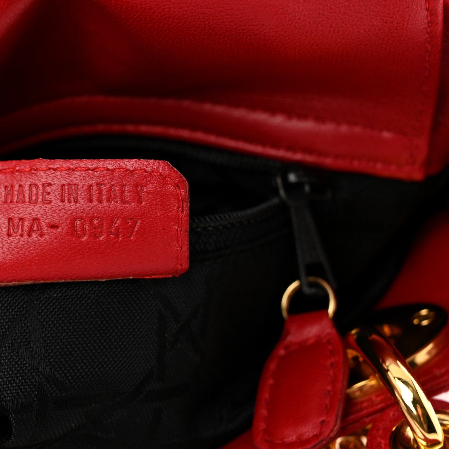 Lambskin Cannage Mini Lady Dior Red