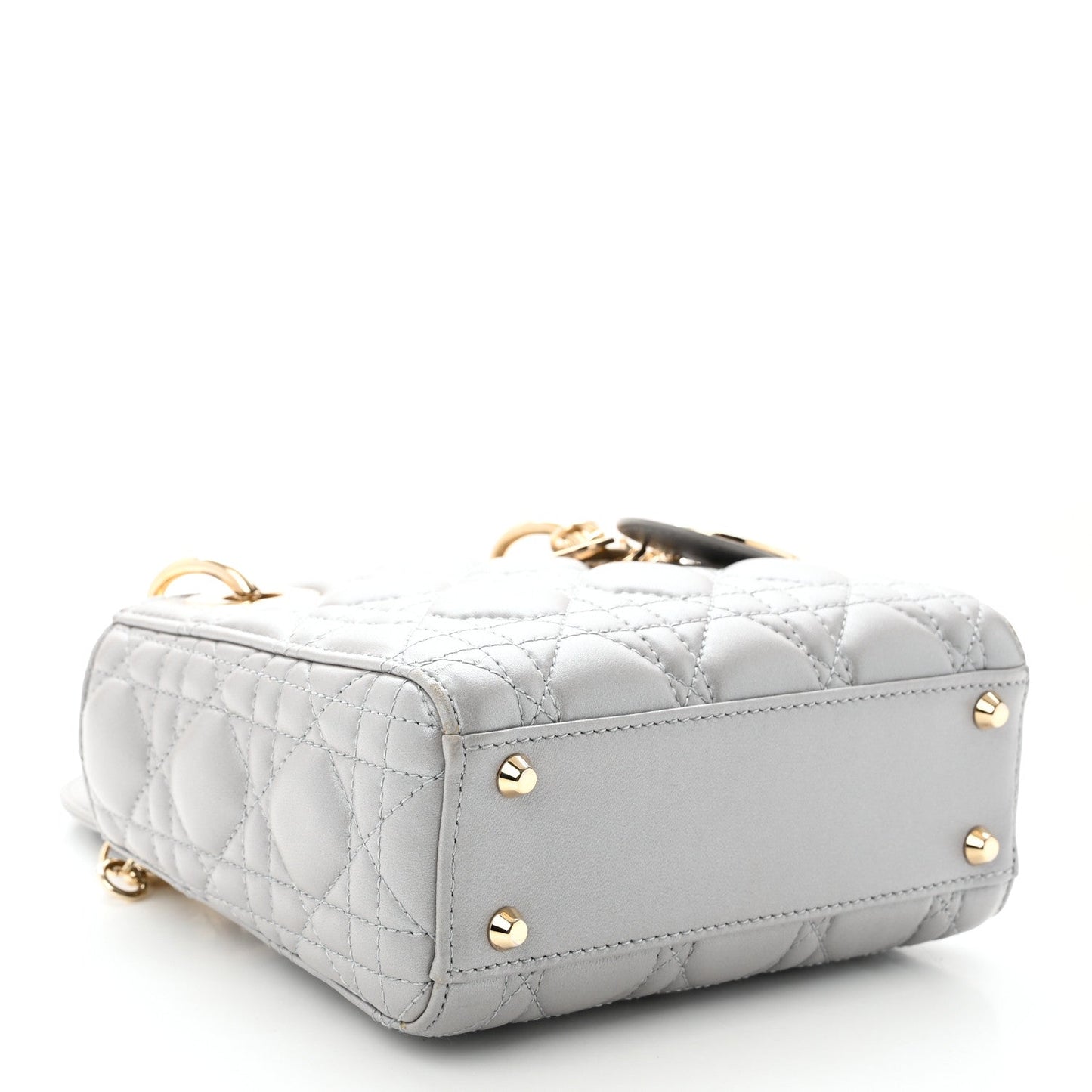 Lambskin Cannage Mini Lady Dior Gray Opaline Gray Opaline