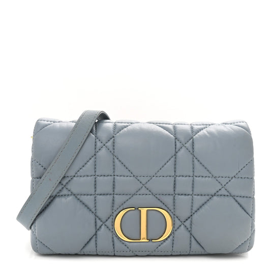 Lambskin Macrocannage Mini Dior Caro Bag Cloud Blue
