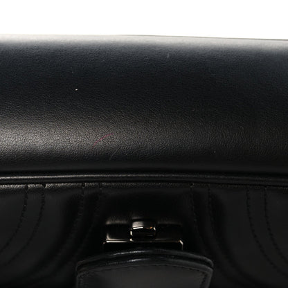 Calfskin Matelasse Monochrome Mini GG Marmont Shoulder Bag Black