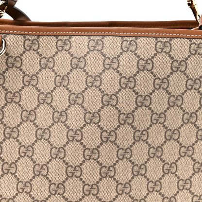 GG Supreme Monogram Medium Emblem Bucket Bag Beige Brown