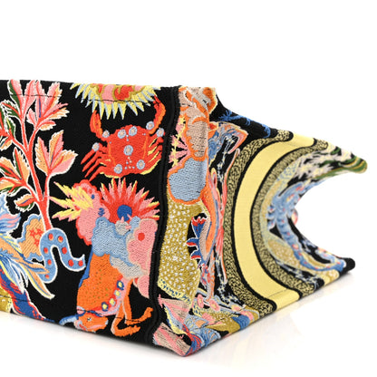 Canvas Zodiac Fantastico Embroidered Medium Book Tote Black Multicolor
