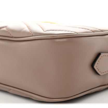 Calfskin Matelasse Mini GG Marmont Camera Bag Porcelain Rose