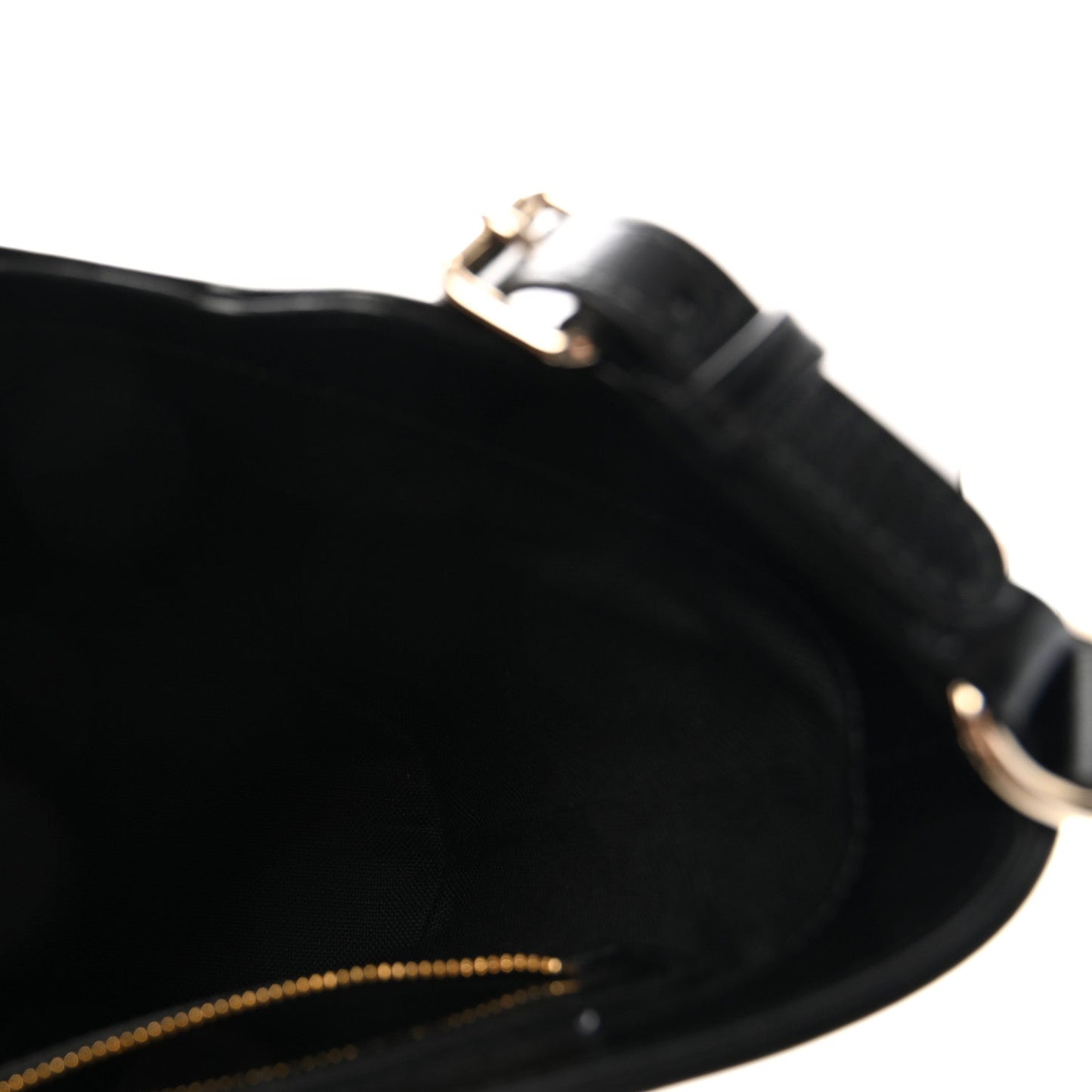 Tritone Calfskin Web Mini Ophidia Bucket Bag Black