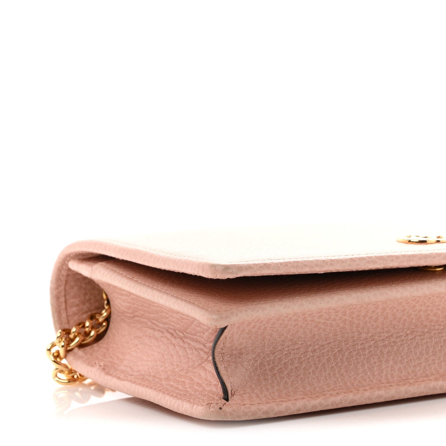 Dollar Calfskin Mini GG Marmont Chain Wallet Perfect Pink