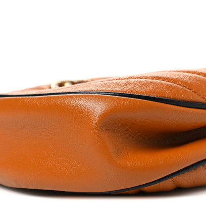 Azalea Calfskin Matelasse Diagonal Mini Torchon GG Marmont Round Shoulder Bag Cognac Black