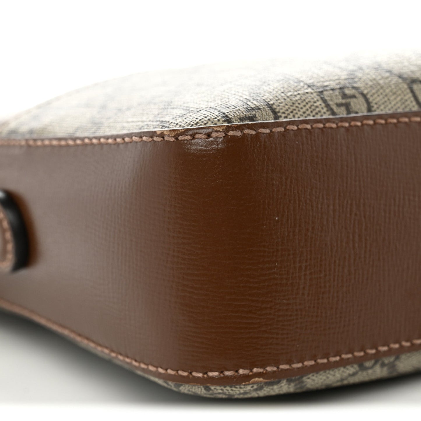 GG Supreme Monogram Azalea Calfskin Retro Interlocking G Messenger Shoulder Bag Beige Ebony Brown Sugar