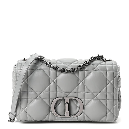 Calfskin Macrocannage Medium Caro Bag Iron Grey