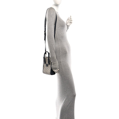 GG Supreme Monogram Textured Dollar Calfskin Mini Retro Interlocking G Tote Bag Beige Blue