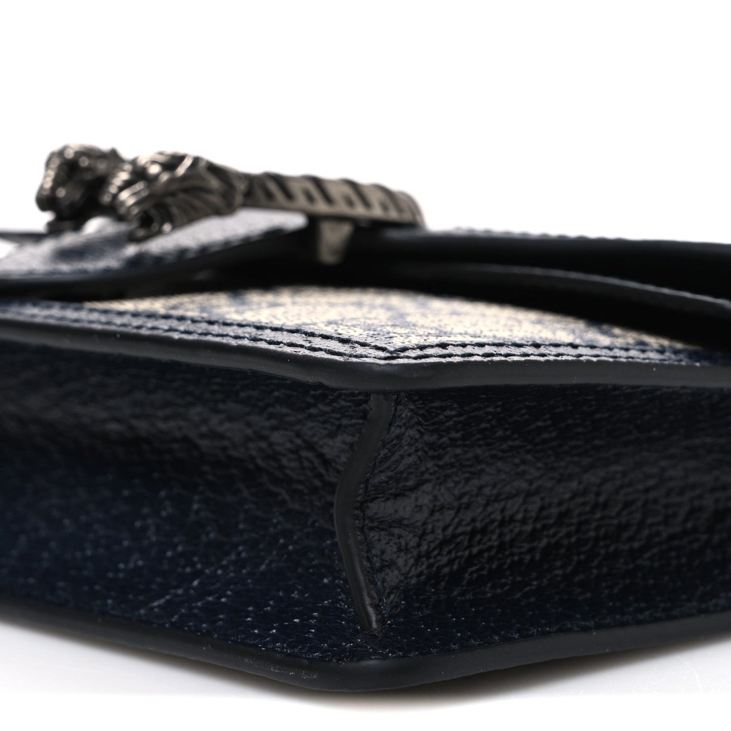 GG Supreme Monogram Textured Dollar Calfskin Super Mini Dionysus Shoulder Bag Beige Blue