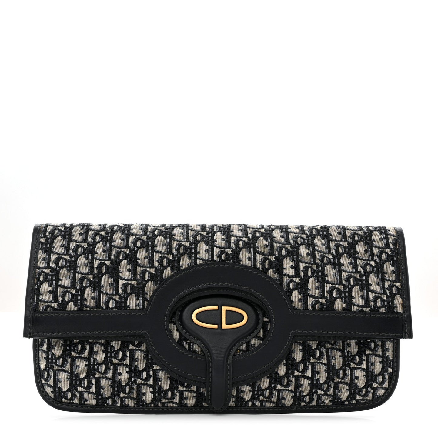 Oblique Fold Over Clutch Blue