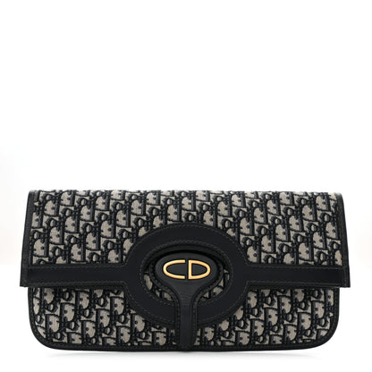 Oblique Fold Over Clutch Blue