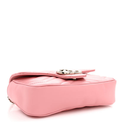 Calfskin Matelasse Super Mini GG Marmont Shoulder Bag Wild Rose Wild Rose
