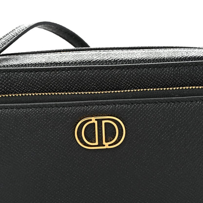Grained Calfskin Caro Double Pouch Black