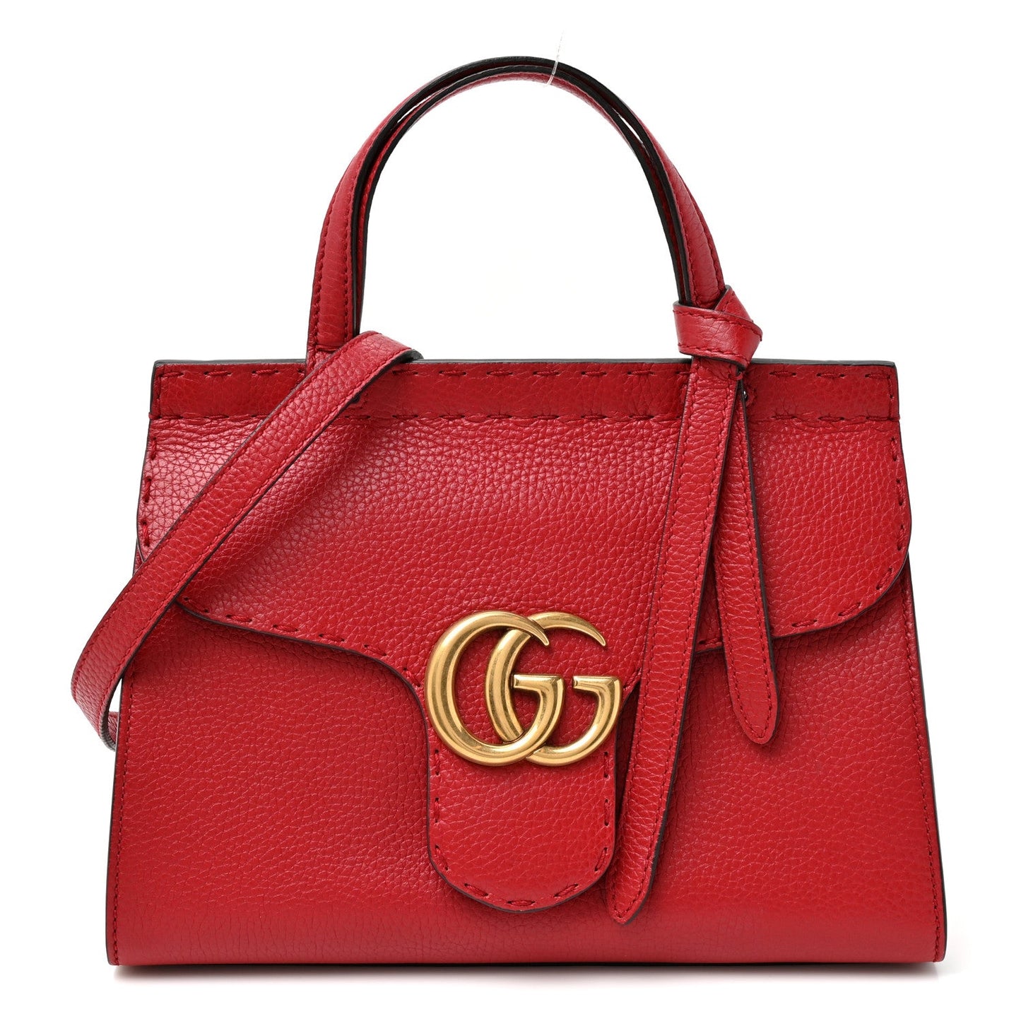 Cellarius Calfskin Mini GG Marmont Top Handle Bag Vulcanic Red