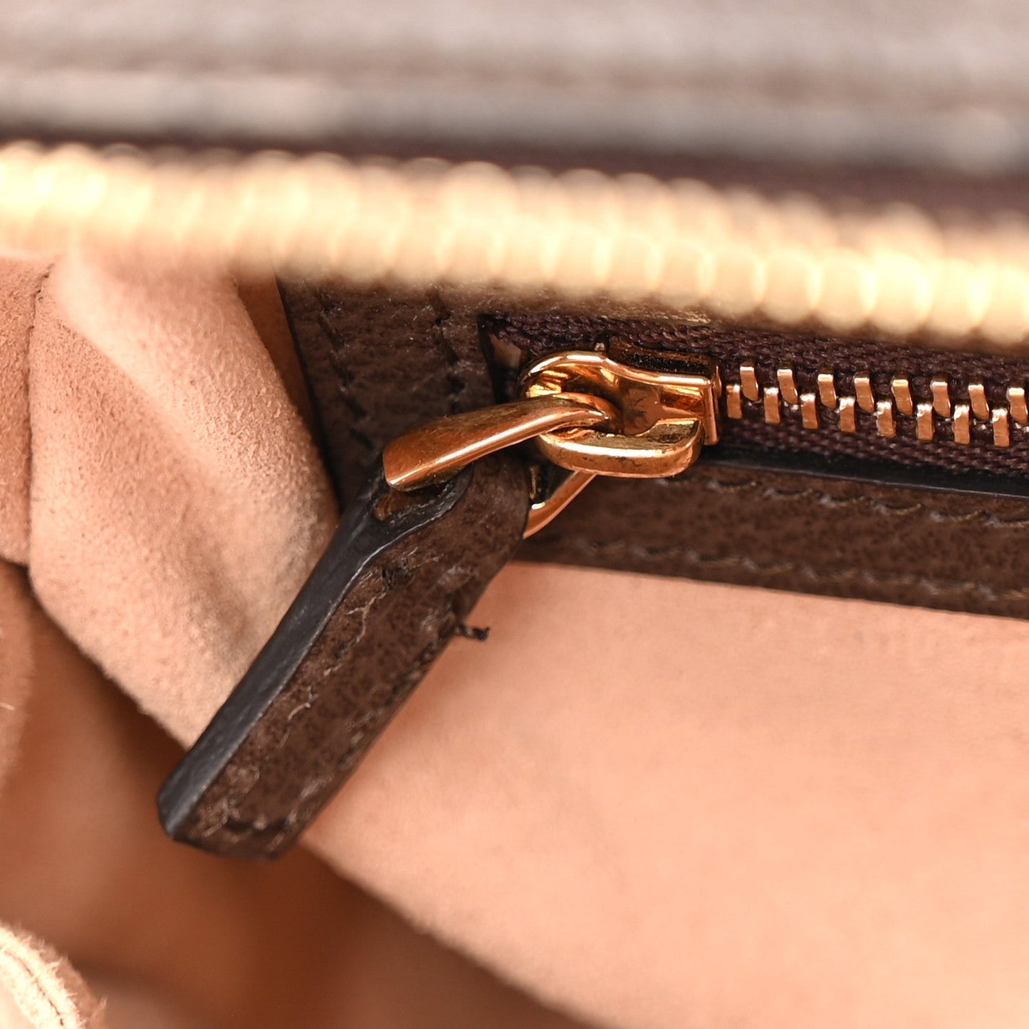 GG Supreme Monogram Web Small Ophidia Top Handle Shoulder Bag Brown